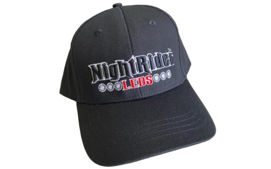 Black NightRider™ ball cap with big logo in front