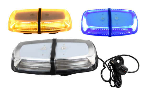 12" SAE/DOT Amber/Blue Beacon with Clear Cover